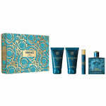 Versace Eros for Men - Eau de Parfum - Gift Set 4 Pcs (100ml EDP + 10ml EDP + Aftershave Balm + Shower Gel)
