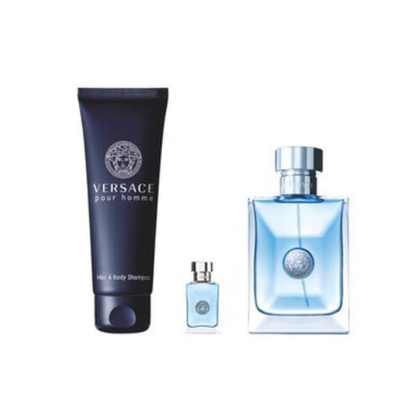 Pour Homme by Versace for Men - Eau de Toilette - Set (100ml + 5ml + 150ml Shower Gel)