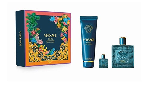 Eros Gift Set by Versace for Men - Eau de Toilette - Set (100ml + 5ml + 150ml Shower Gel)