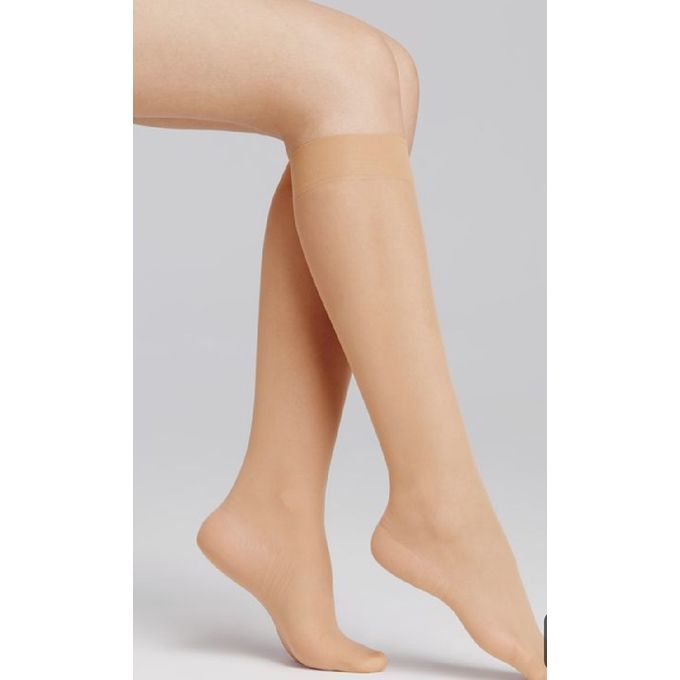 Silvy Pack Of 7 Pairs Of Silvy Knee High Voile Socks Beige 1