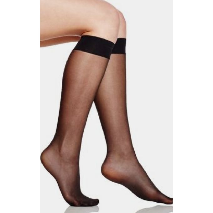 Silvy Pack Of 6 Pairs Of Silvy Knee High Voile Socks Black