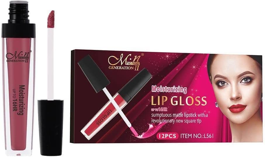 MN Moisturizing Lip Gloss Up to 16hr Sumptuous Square Tip Matte Lipstick -12 Pieces