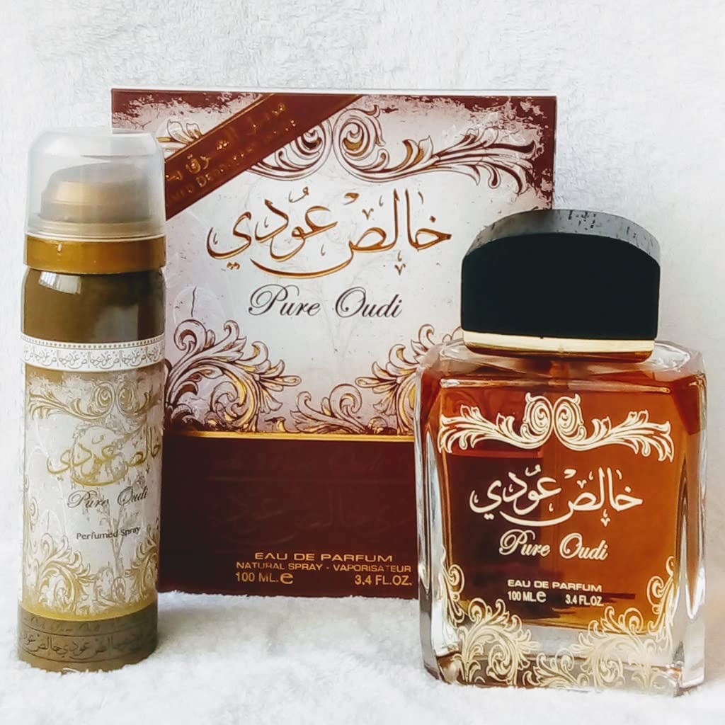 Khalis Oudi (Pure Oudi) Lattafa for Unisex - EDP - 100ml & with free Deodorant 50 ml