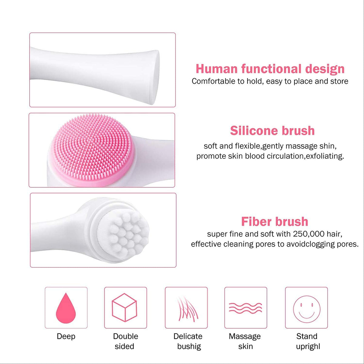 Face Care Silicon Brush For Cleaning & Face Massage (Color may vary)