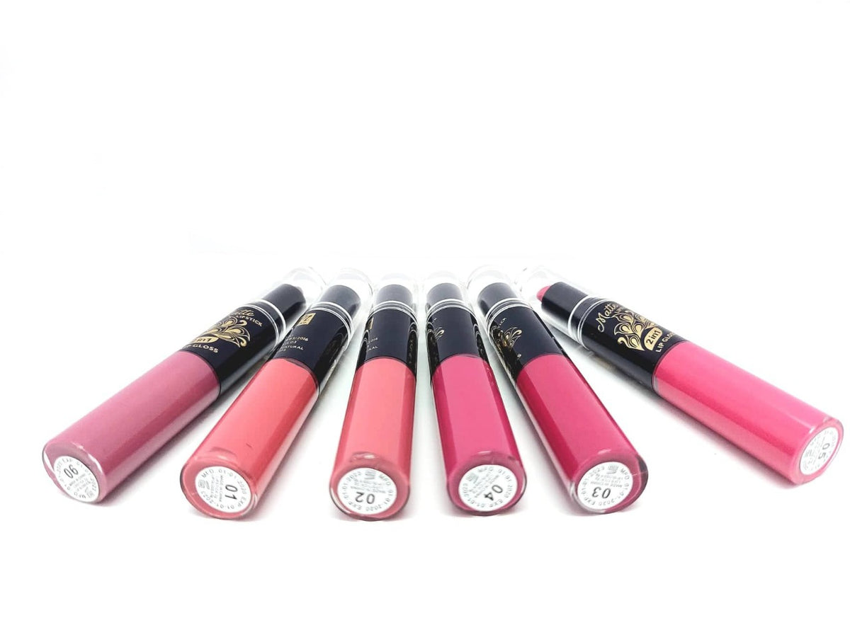 Matte Lipstick & Lip gloss 2 in 1 by Me Now M.n - L544 - No : A ( 6 PCS )