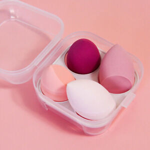 HuxiaBeauty 4 Pcs Makeup Beauty Blender Sponges In Box - طقم من 4 قطع اسفنجة دمج للميكب + صندوق للحفظ